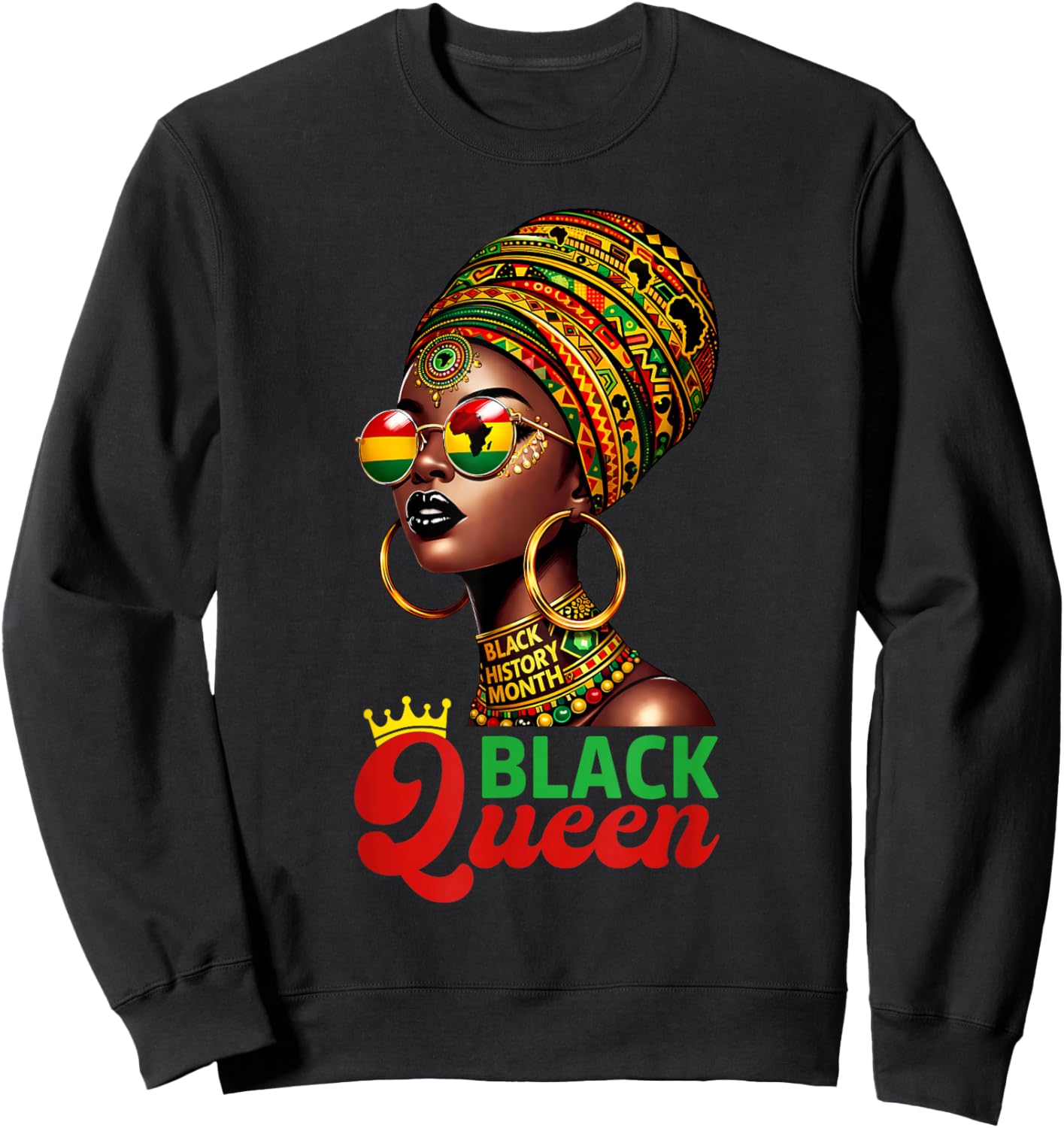 Black Queen Black Woman Black History Month African Pride Sweatshirt - Sweatshirt | Black