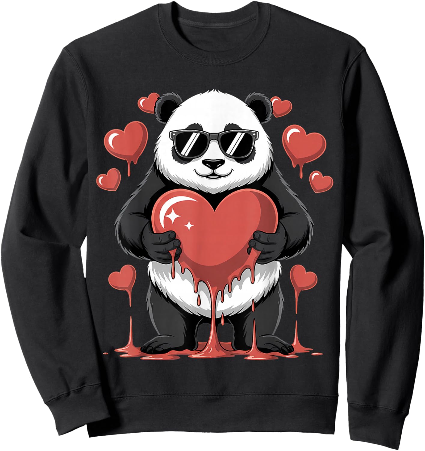 Valentines Day Cute Valentine Panda Lover Sweatshirt - Sweatshirt | Black