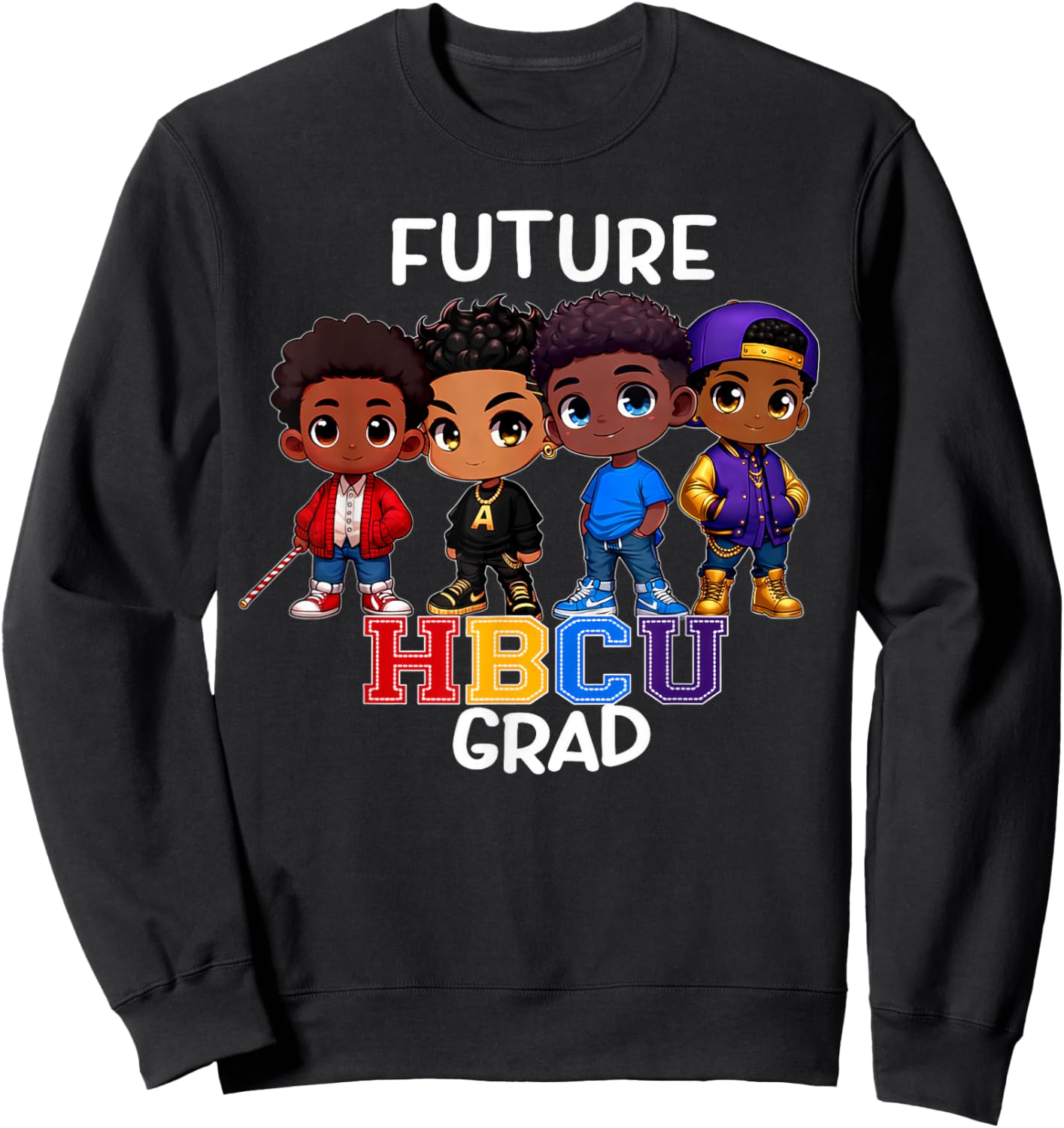 Future HBCU Grad Squad Graduation HBCU Boy Sweatshirt - Sweatshirt | Black