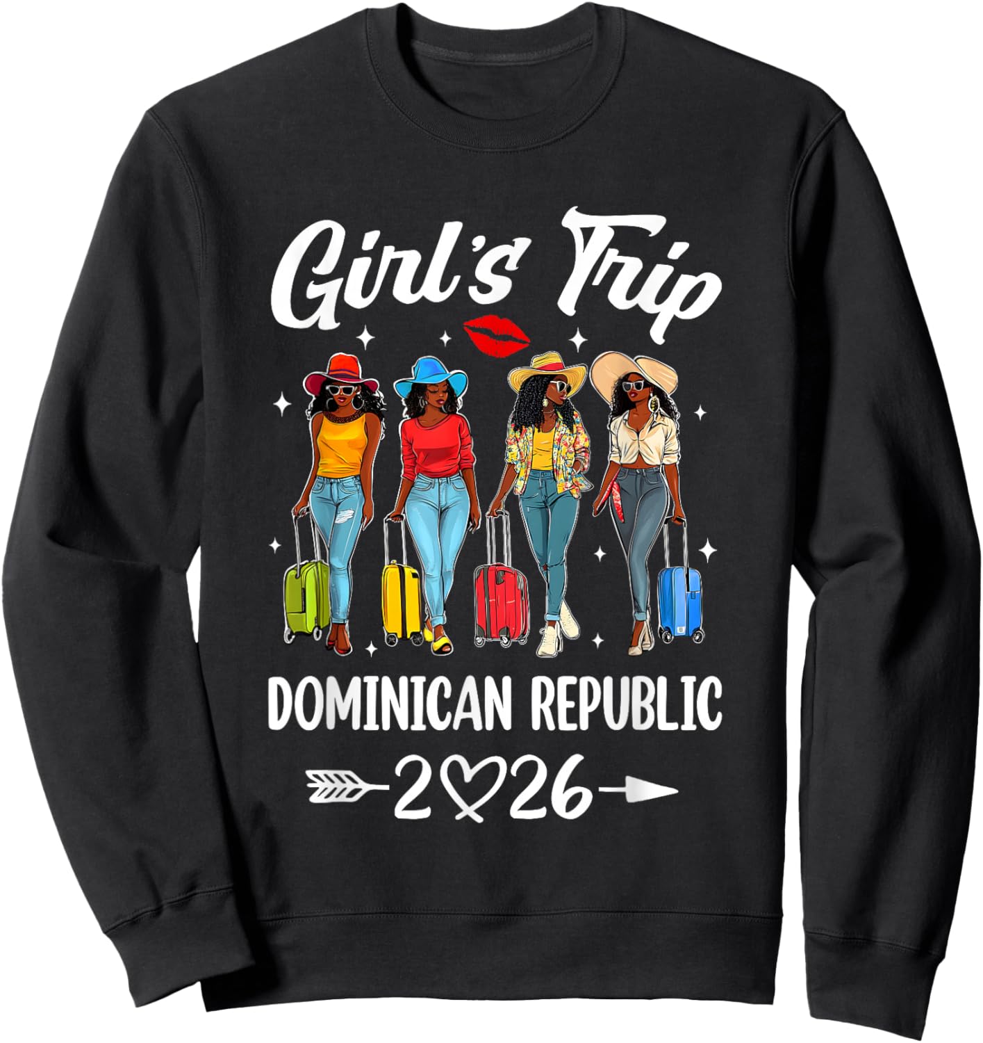 Dominican Republic Girls Trip 2026 Birthday Squad Women Sweatshirt - Sweatshirt | Black