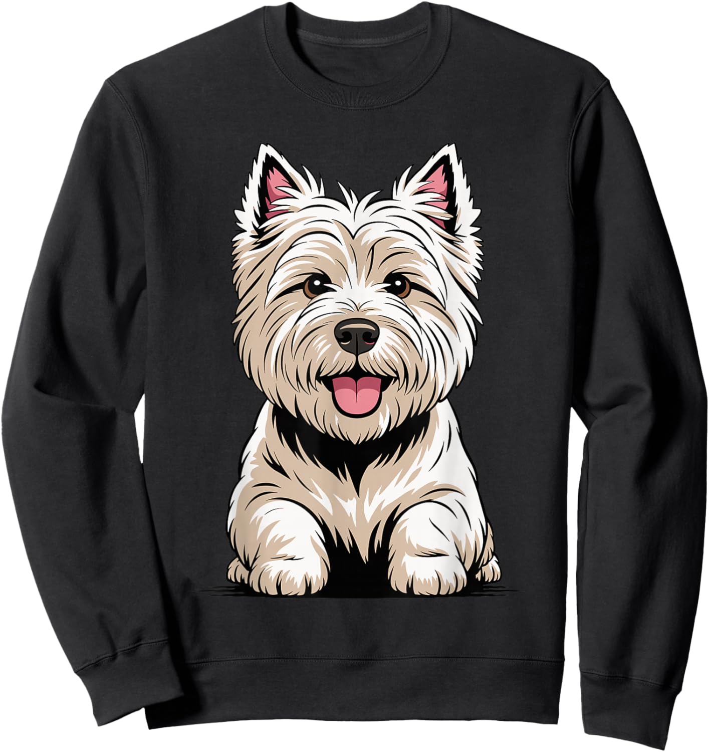 Cute Puppy Breed Artistic Westie West Highland White Terrier Sweatshirt - Sweatshirt | Black