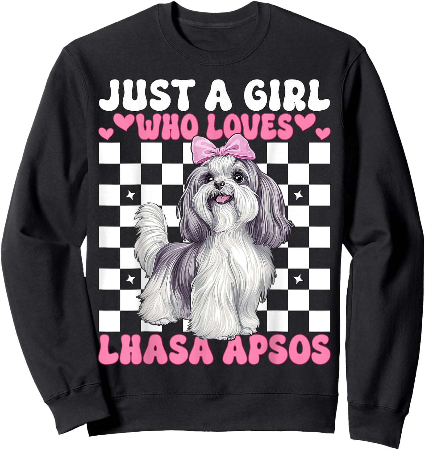 Just A Girl Who Loves Lhasa Apsos Lhasa Apso Dog Coquette Sweatshirt - Sweatshirt | Black