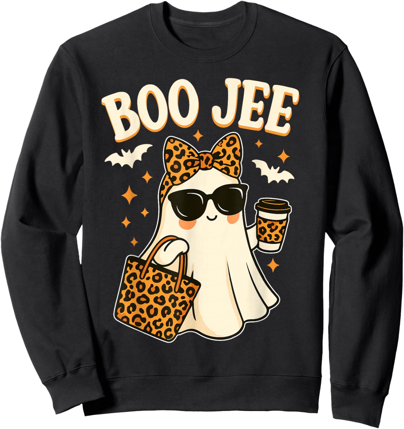Boo JEE Ghost Shirt Halloween Women Girls Boojee Halloween Sweatshirt - Sweatshirt | Black