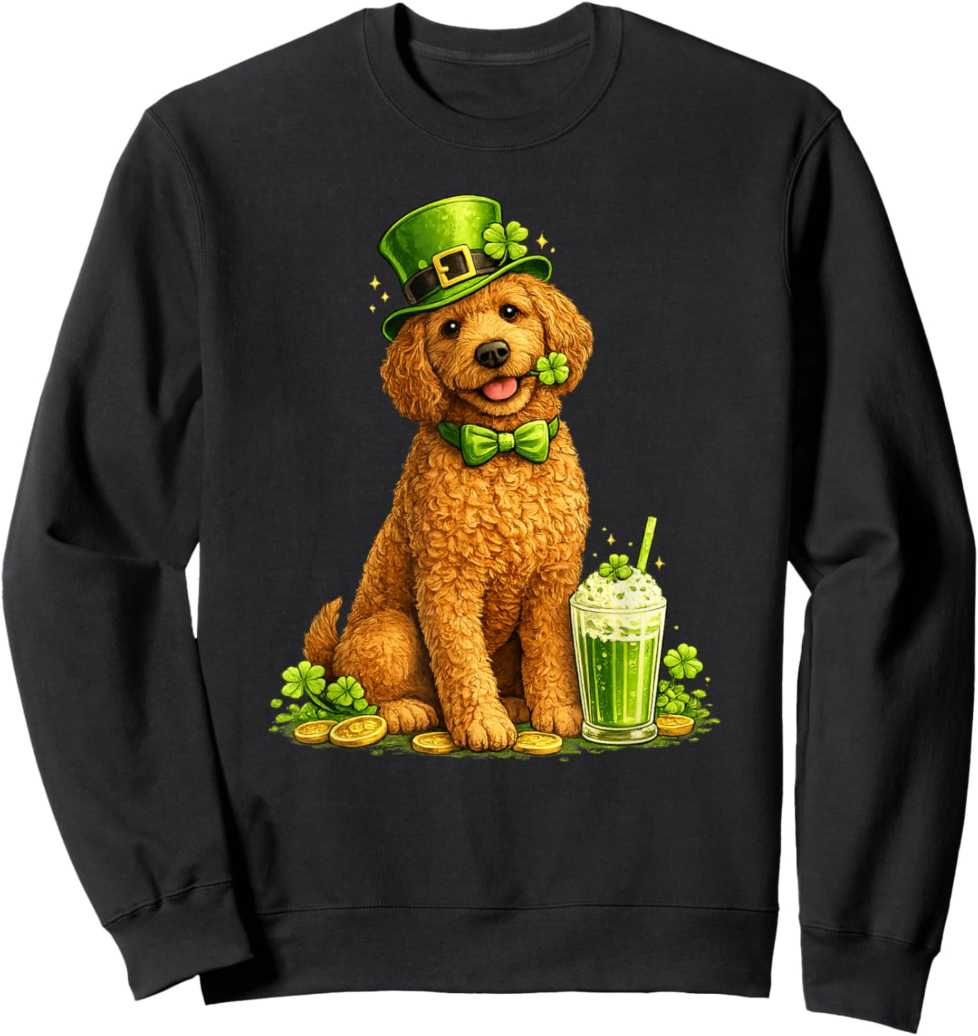 St Patrick's Day Labradoodle Dog Sweatshirt - Sweatshirt | Black