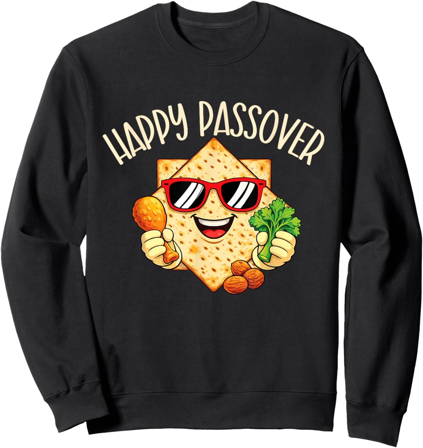 Happy Passover - Pesach Jewish Holiday Jew Sweatshirt - Sweatshirt | Black