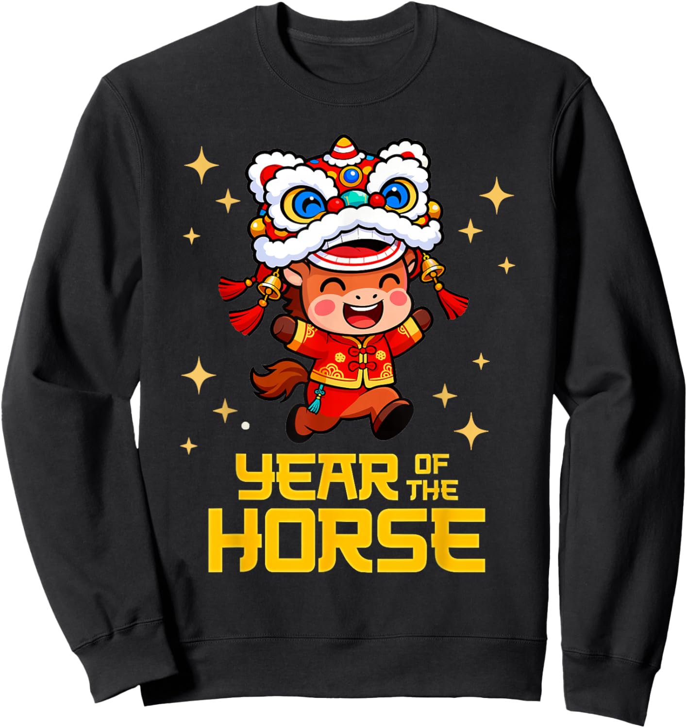 Chinese New Year 2026 Clothing Kids Year of The Horse 2026 Sweatshirt - Sweatshirt | Black