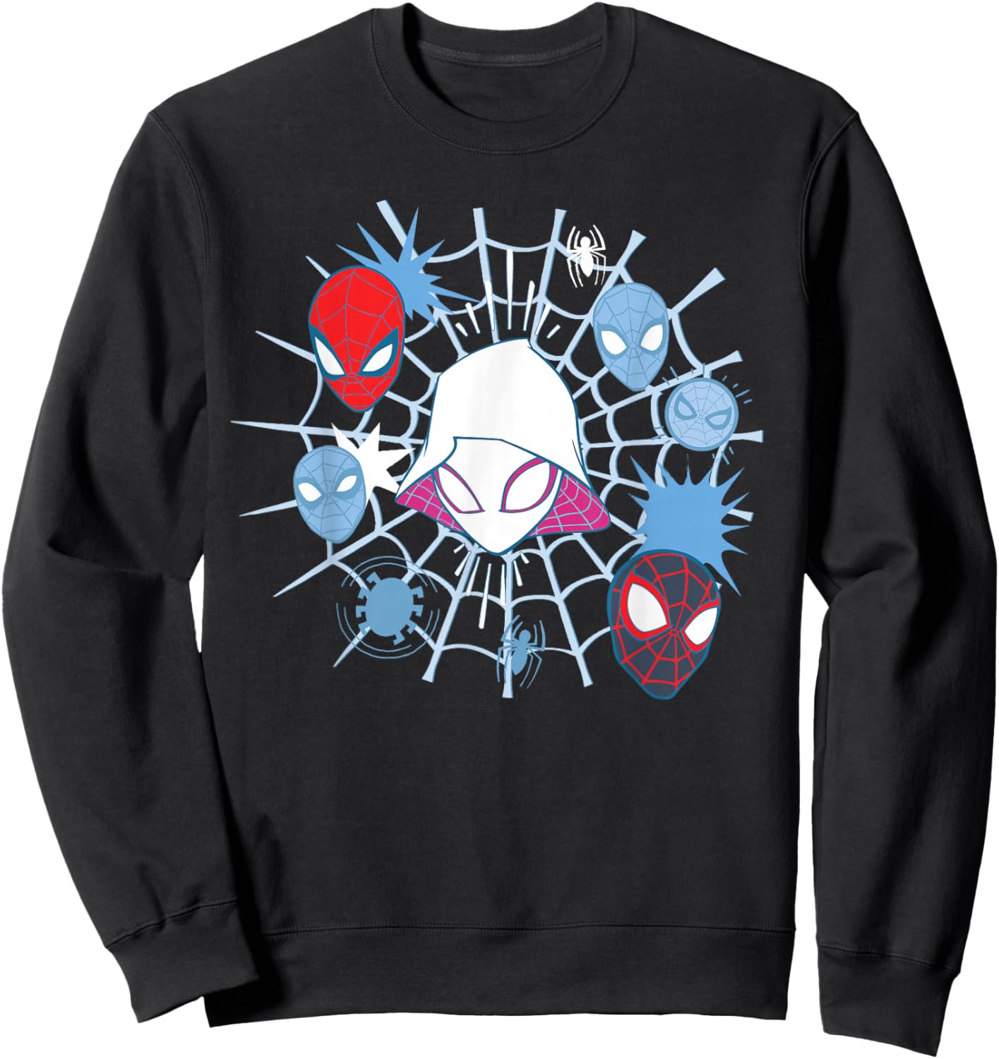 Marvel Ghost-Spider Team Spidey Big Face Collage Sweatshirt - Sweatshirt | Black