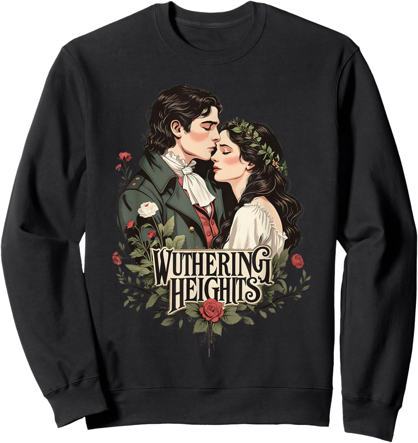 Wuthering Heights, Emily Bronte and Heathcliff Lovers Sweatshirt - Sweatshirt | Black