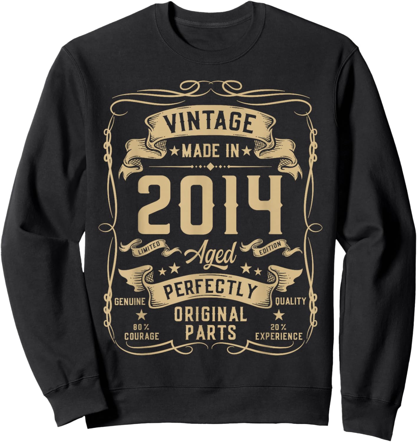 Vintage 2014 11yr 11th Birthday Gifts Boys Girls 11 Year Old Sweatshirt - Sweatshirt | Black