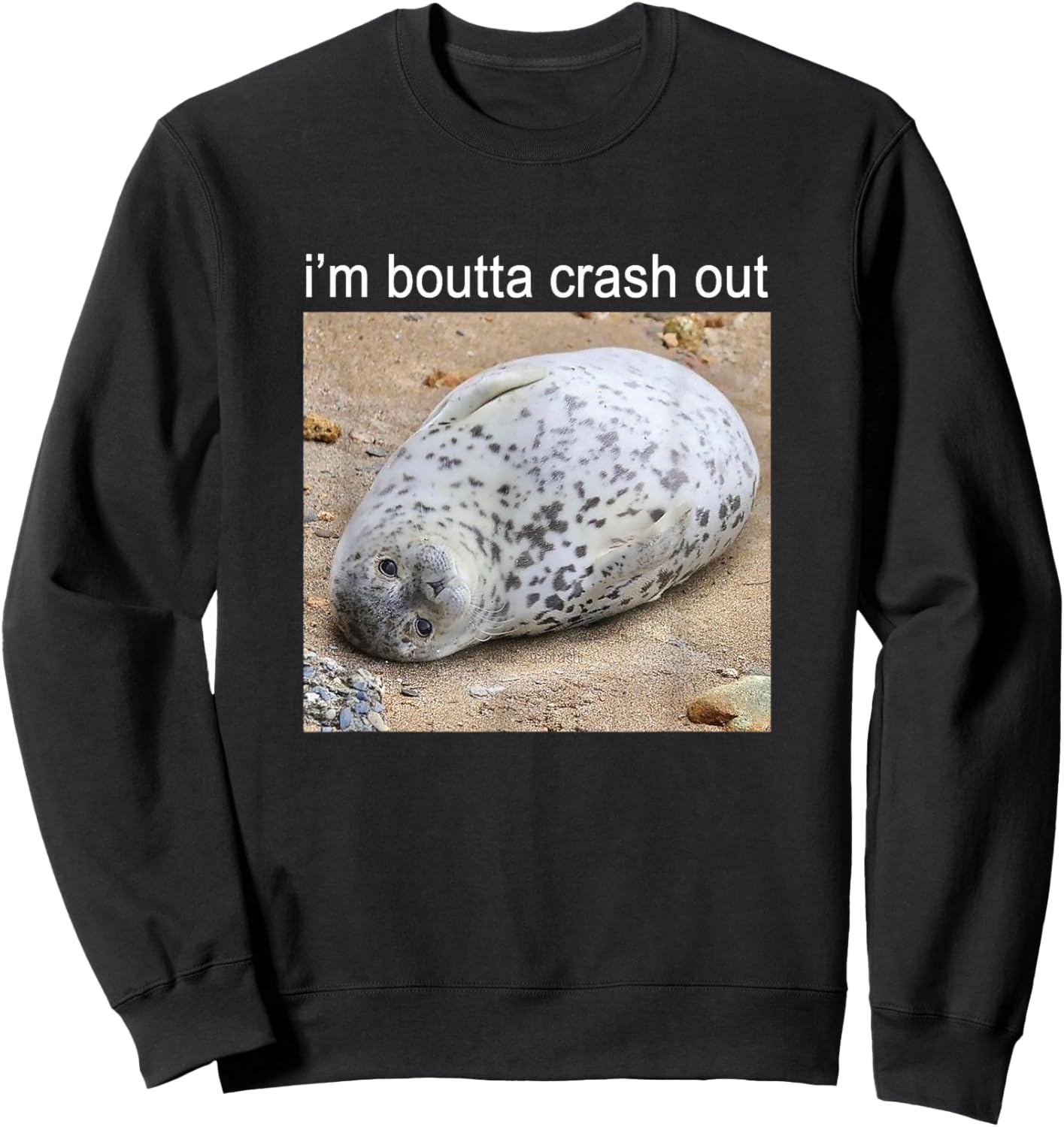 I'm Boutta Crash Out Silly Seal Meme Sweatshirt - Sweatshirt | Black