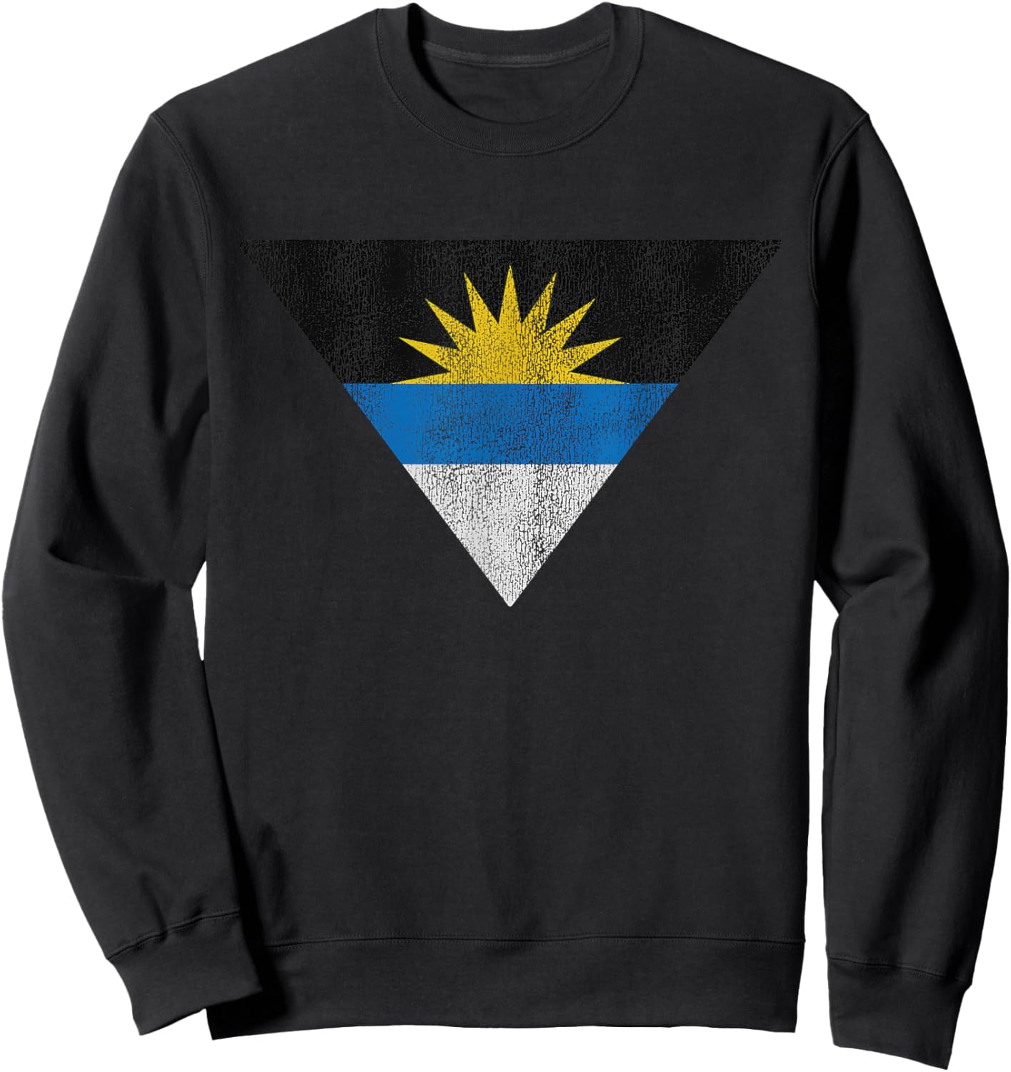 Retro Antigua and Barbuda Flag Souvenir Sweatshirt - Sweatshirt | Black