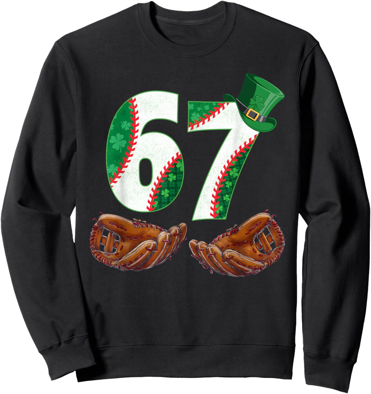 67 Trend St Patrick Baseball Number Sweatshirt - Sweatshirt | Black