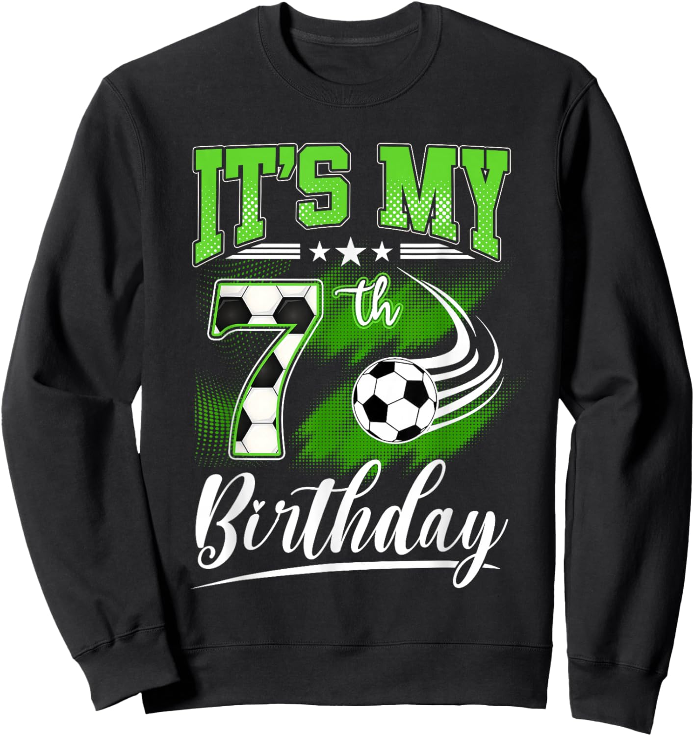 It's My 7th Birthday Boys Football Shirt 7 Years Old Kids Sweatshirt - Sweatshirt | Black