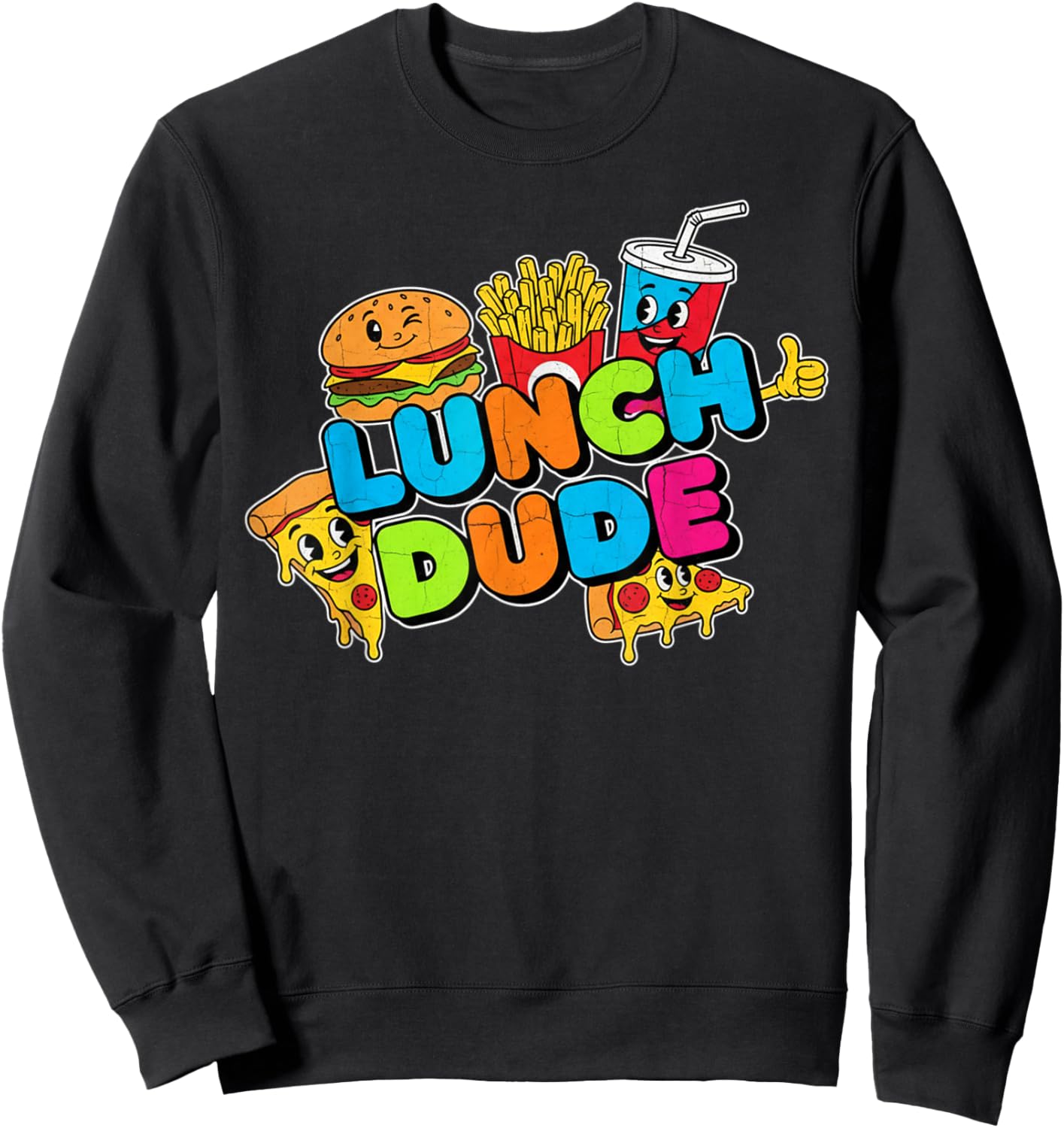 Lunch Dude Thanksgiving Funny Food Dude Fall Autumn Turkey Sweatshirt - Sweatshirt | Black