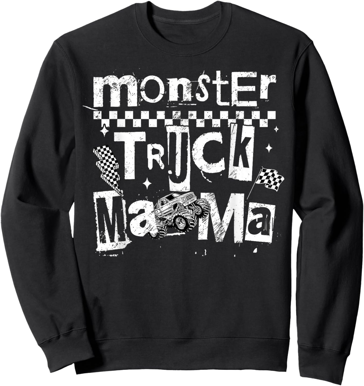 Monster Truck Mama Family Matching Monster Truck Lovers Sweatshirt - Sweatshirt | Black