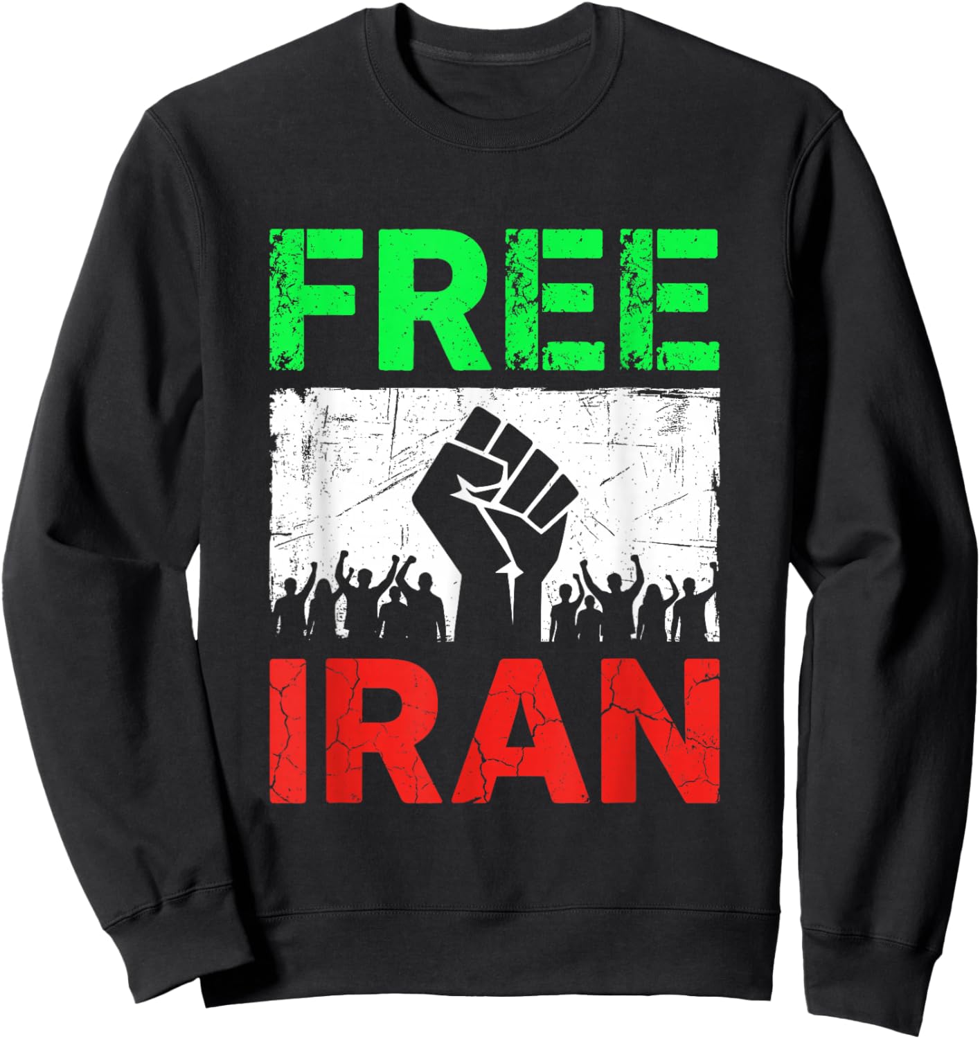 Free Iran T Iranian Flag Lion Sweatshirt - Sweatshirt | Black
