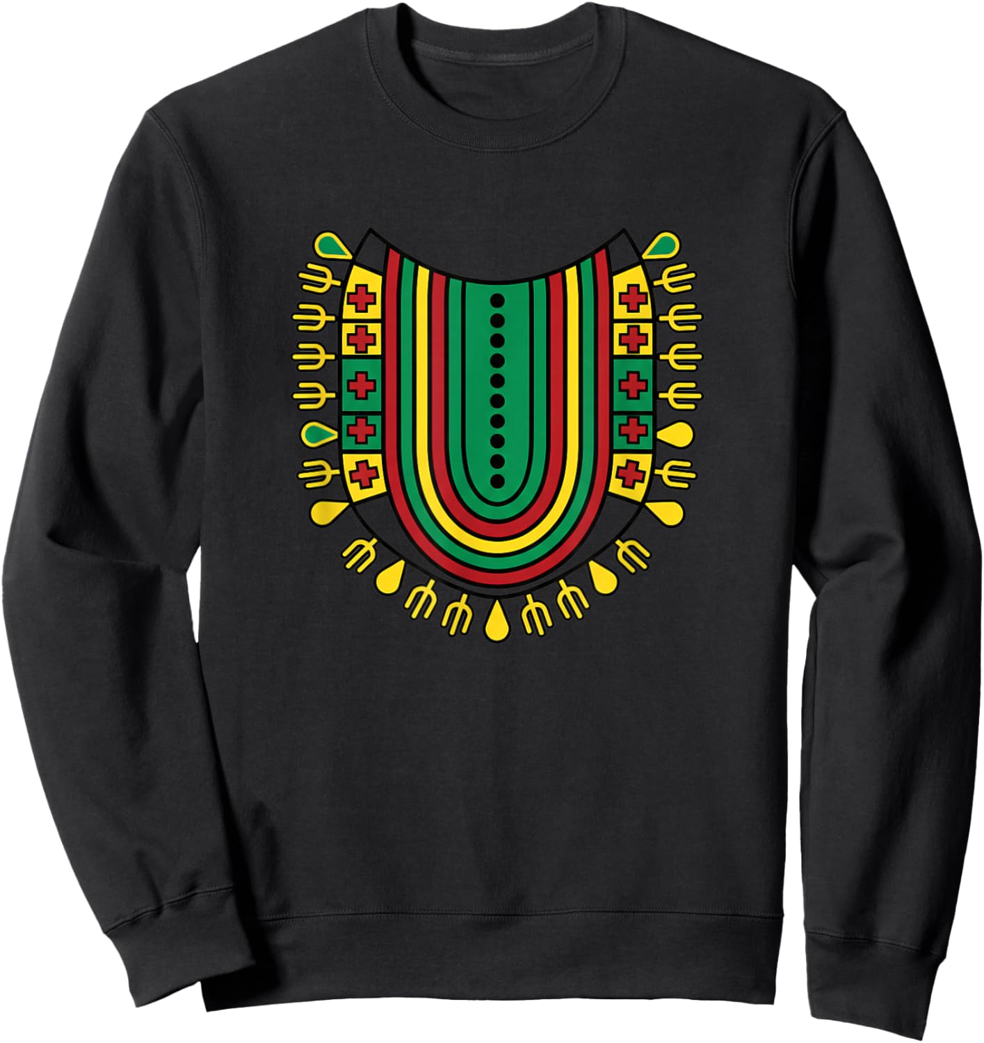 Afrocentric Dashiki Kids African Heritage Pattern Rasta Vibe Sweatshirt - Sweatshirt | Black