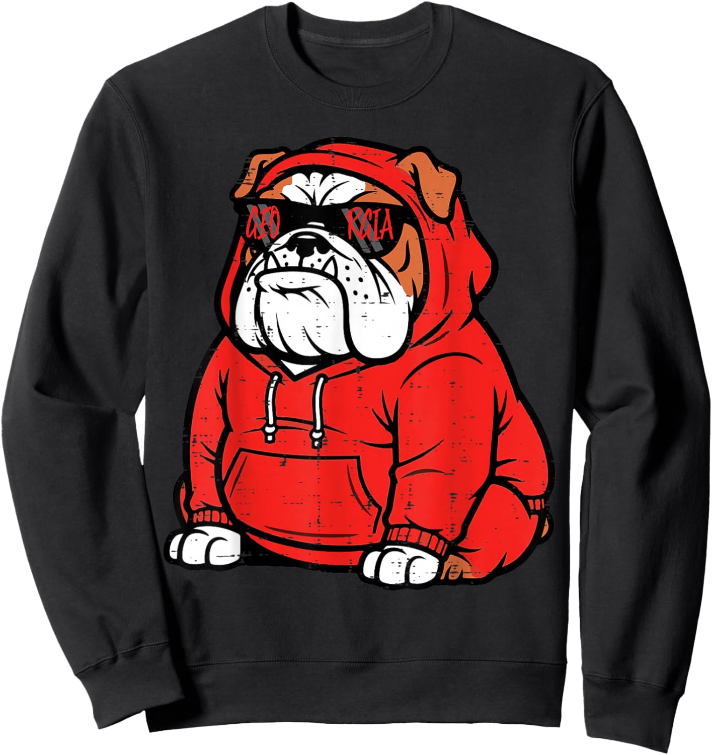 Bulldog Girls Youth Teen Kids Boys Men Women Sweatshirt - Sweatshirt | Black