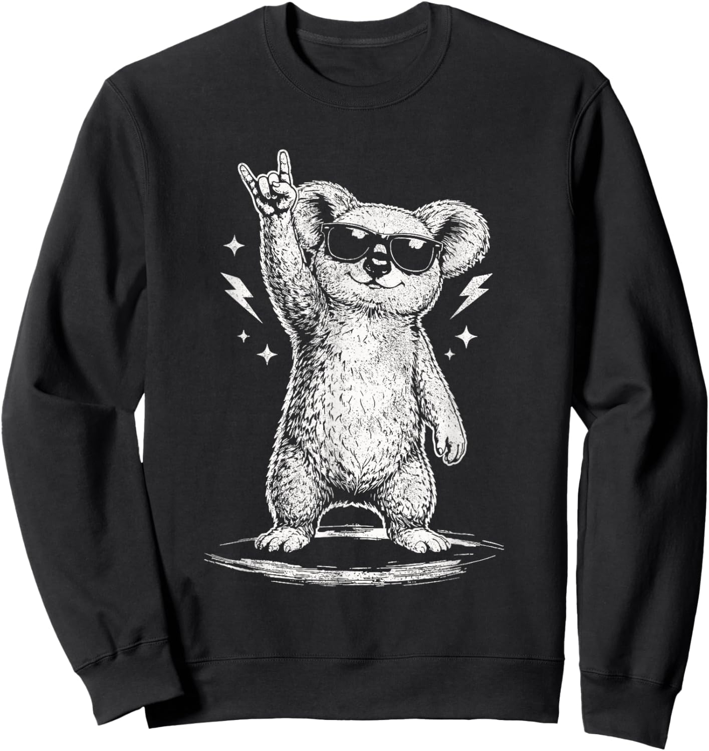 Koala with Sunglasses Rock Music Sweatshirt - Sweatshirt | Black