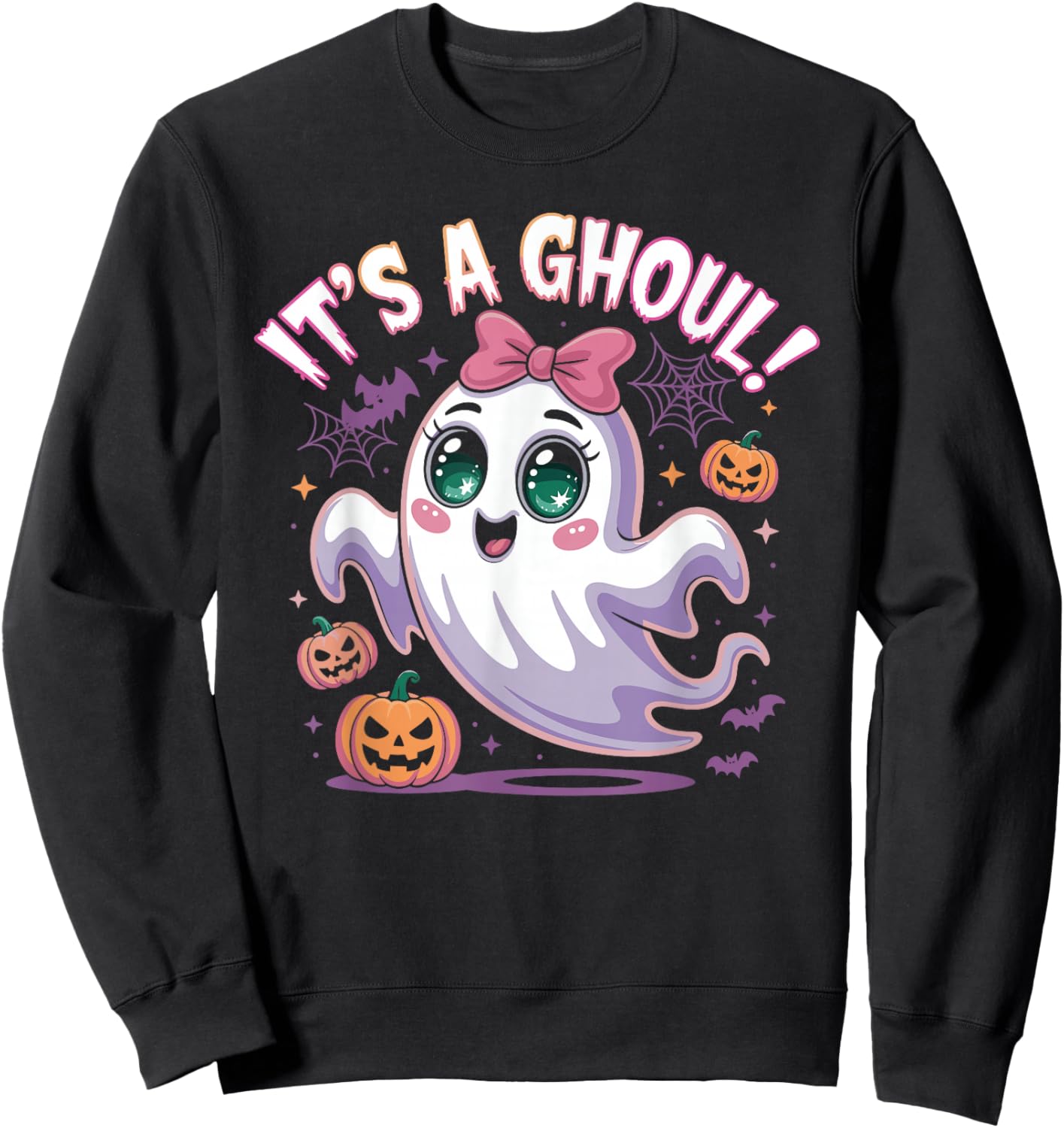 It's A Ghoul! Halloween Gender Reveal Shirt Spooky Halloween Sweatshirt - Sweatshirt | Black