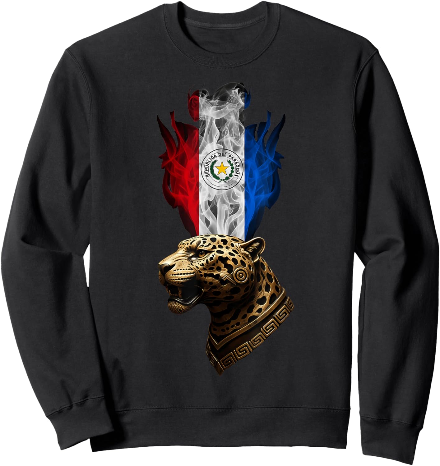 Paraguay Flag Leopard Paraguayan Pride Sweatshirt - Sweatshirt | Black