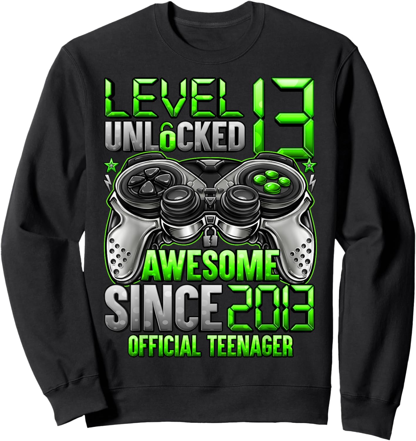 Official Teenager Level 13 Unlocked Boys 13th Birthday Boy Sweatshirt - Sweatshirt | Black