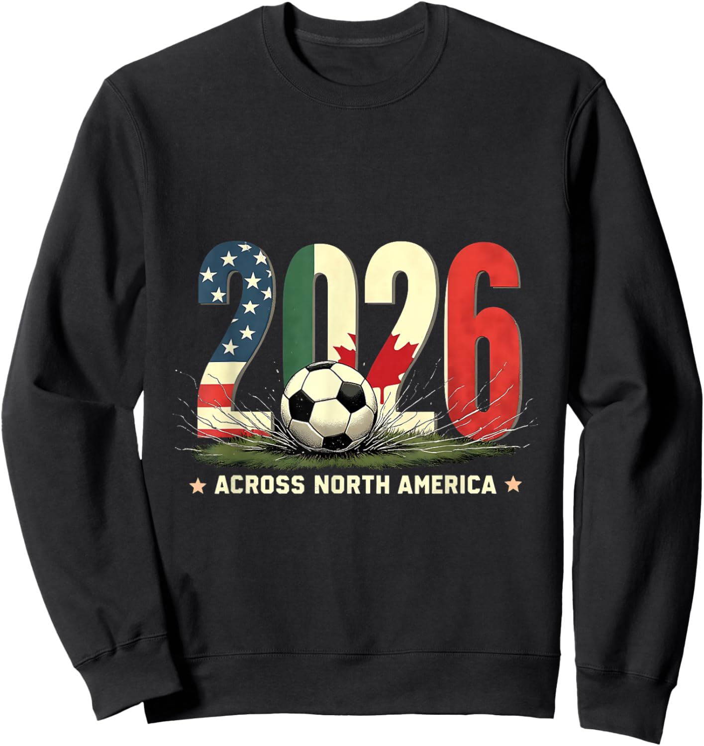 Football Fan Vintage 2026 North America Soccer Sweatshirt - Sweatshirt | Black