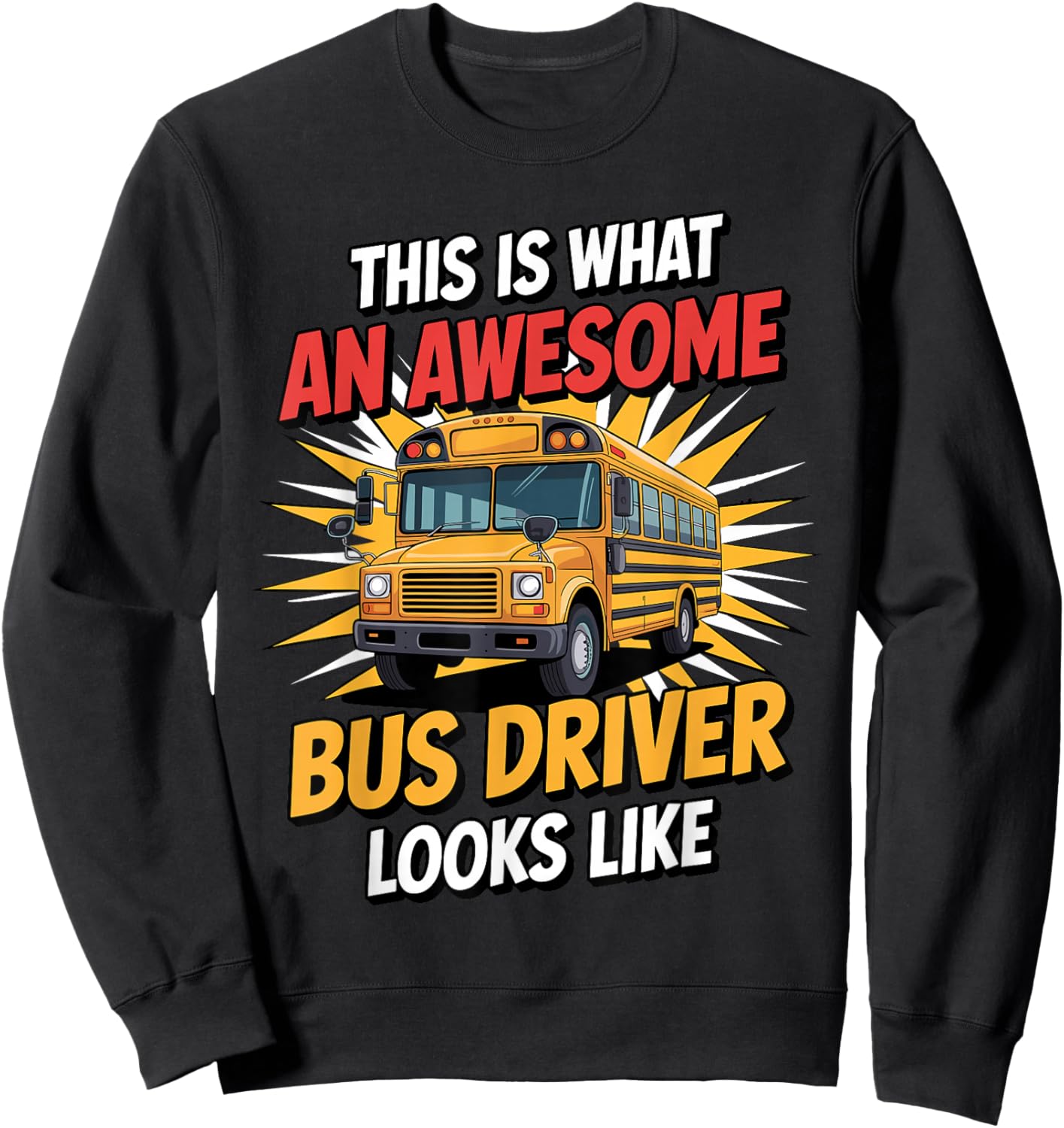 Funny Bus Driver Costume Women Kids Bus Driver Sweatshirt - Sweatshirt | Black
