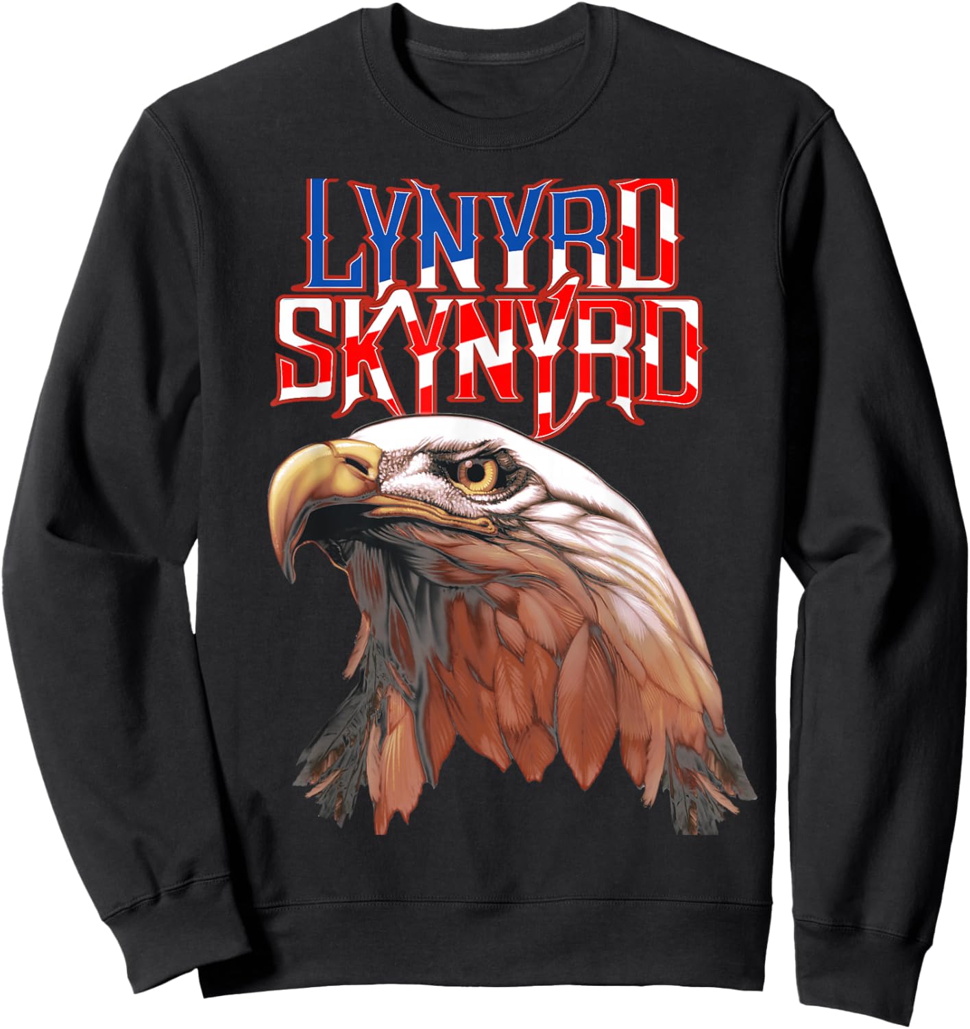 Lynyrd Skynyrd Americana Eagle Free Bird Retro Rock Flag US Sweatshirt - Sweatshirt | Black