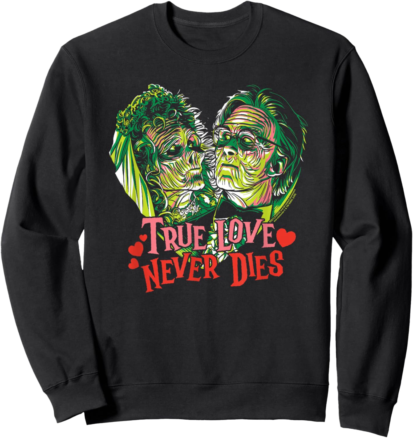 Beetlejuice True Love Never Dies Heart Movie Valentine's Day Sweatshirt - Sweatshirt | Black