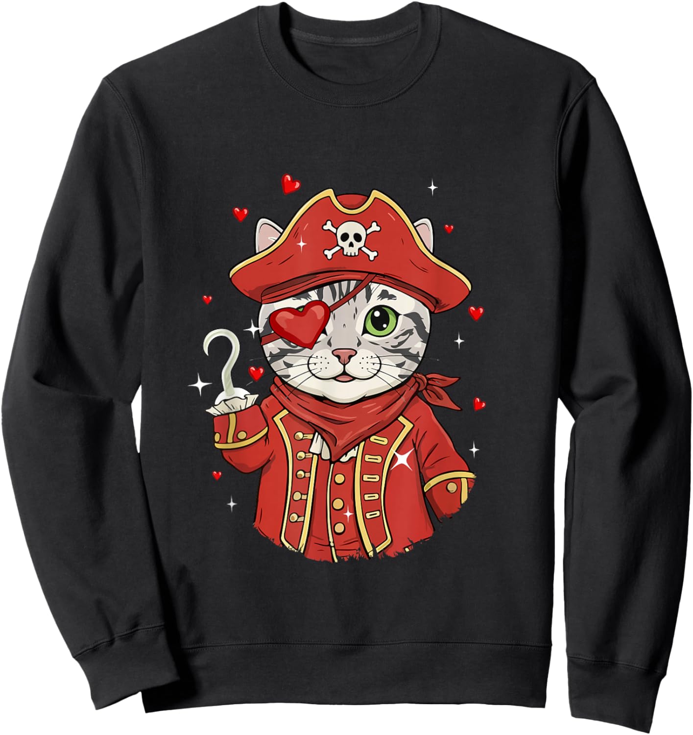 American Shorthair As Pirate Valentine's Day Owner Kids Sweatshirt - Sweatshirt | Black