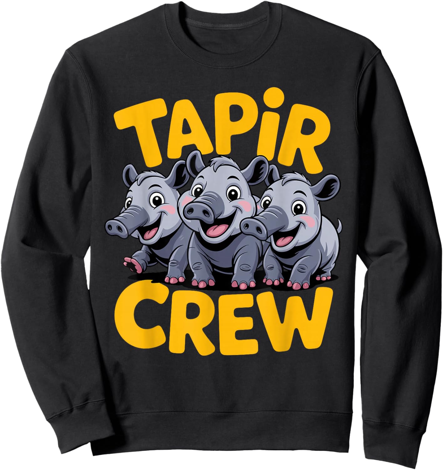 Nature Vivid Bold Exotic Awesome Unique Forest Vibrant Tapir Sweatshirt - Sweatshirt | Black