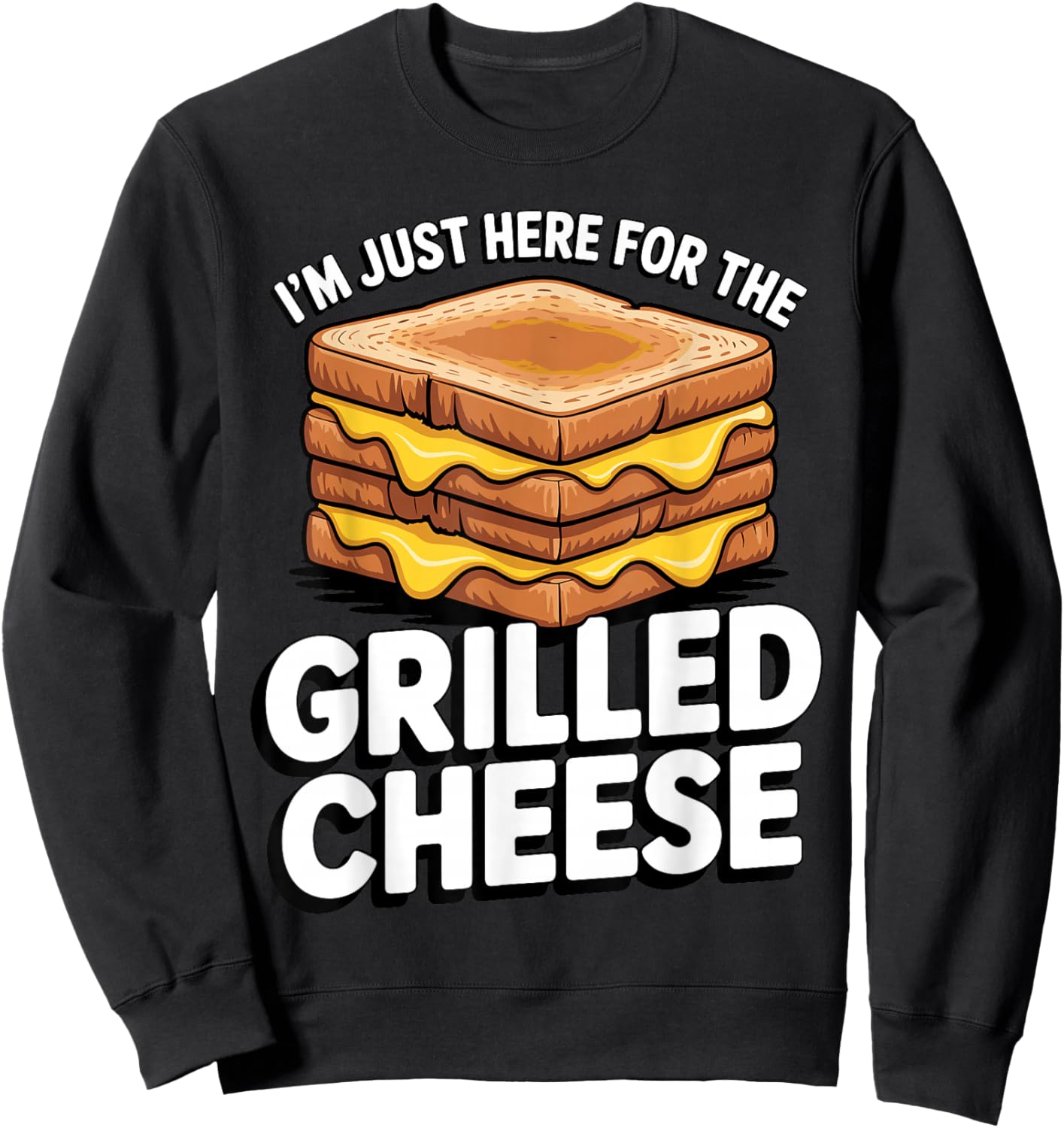 Funny Grilled Cheese Art Women Grilled Cheese Lover Sweatshirt - Sweatshirt | Black
