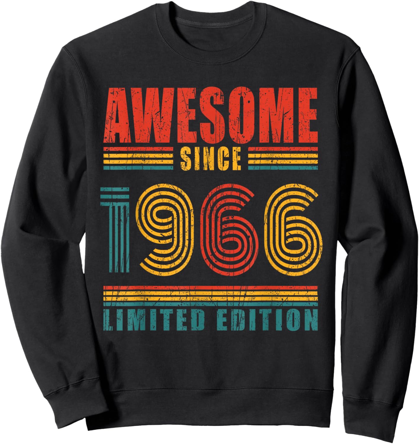 60th Birthday Awesome Since 1966 Vintage 60 Birthday Sweatshirt - Sweatshirt | Black
