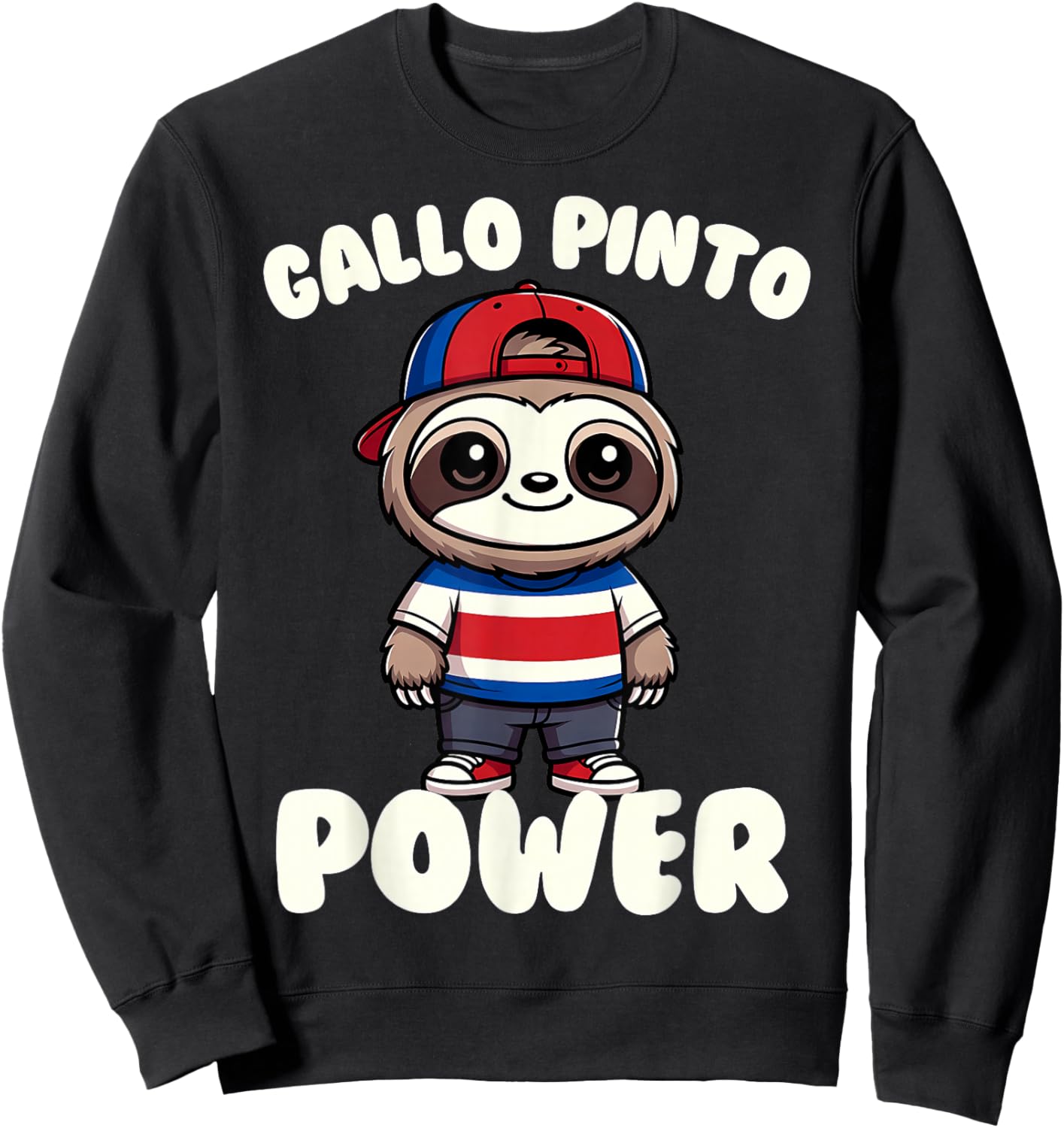 Costa Rica Gallo Pinto Food Lover Sloth Sweatshirt - Sweatshirt | Black