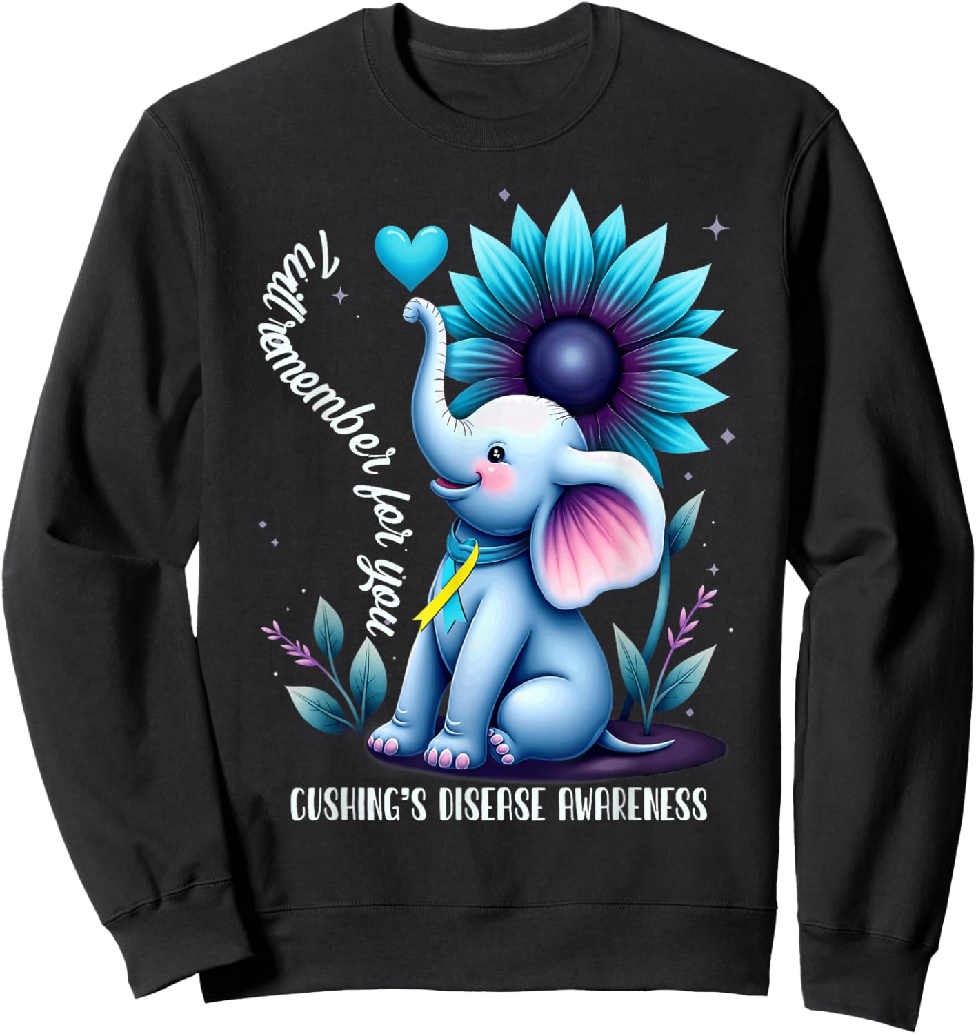 Elephant Cushing's Disease Awareness Sweatshirt - Sweatshirt | Black