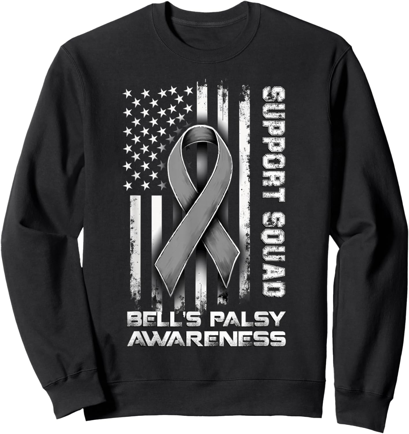 Retro Support Squad Bell's Palsy Awareness Sweatshirt - Sweatshirt | Black