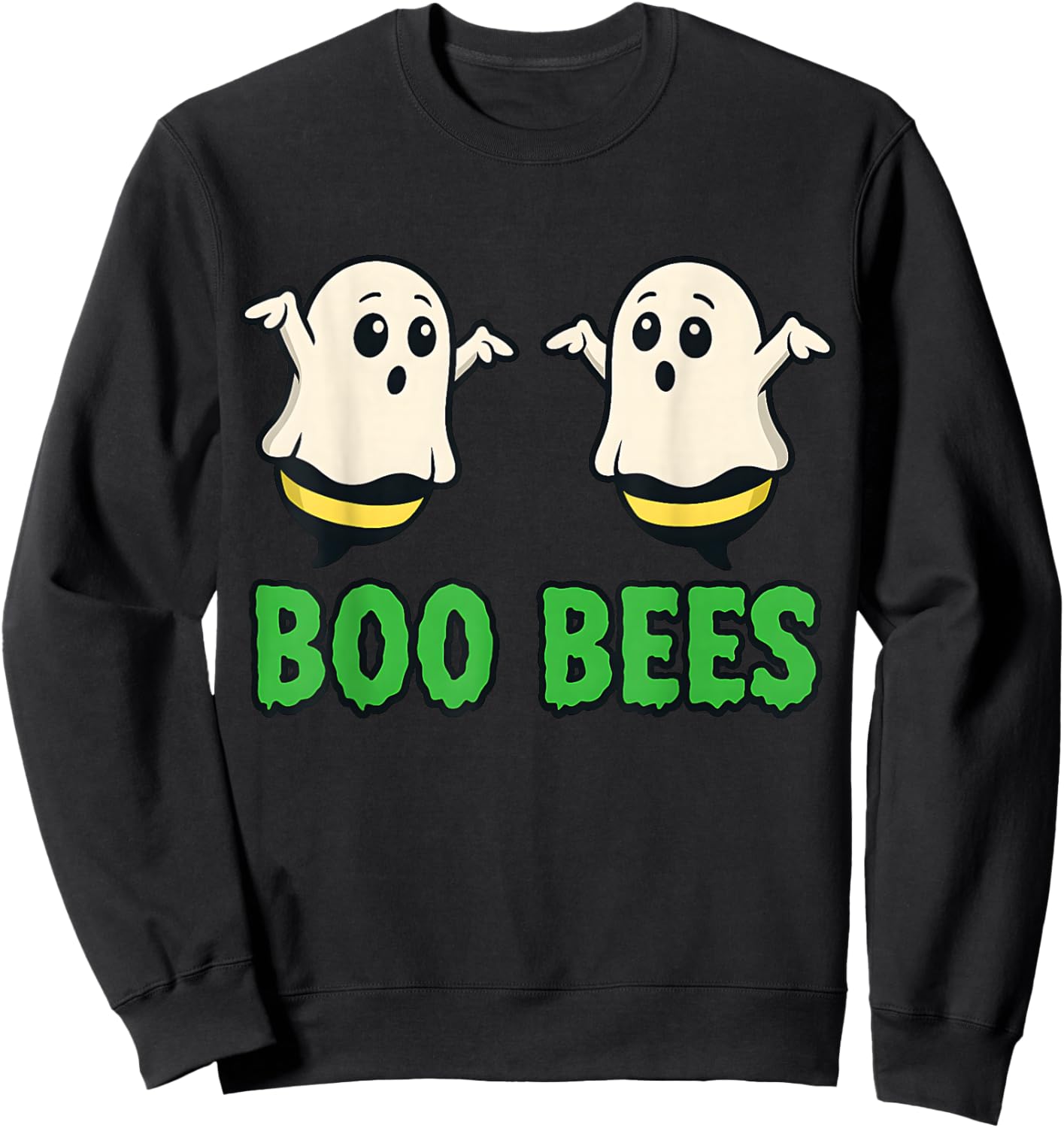 Funny Boo Bees Halloween Ghost Bee Pun Design Sweatshirt - Sweatshirt | Black