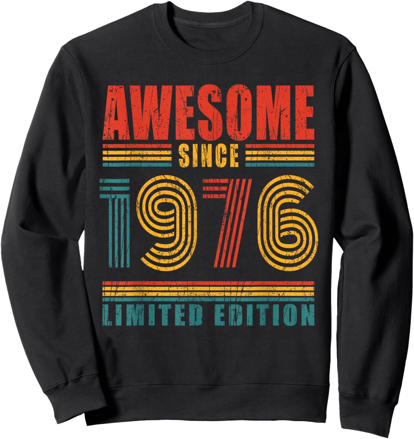 50th Birthday Awesome Since 1976 Vintage 50 Birthday Sweatshirt - Sweatshirt | Black