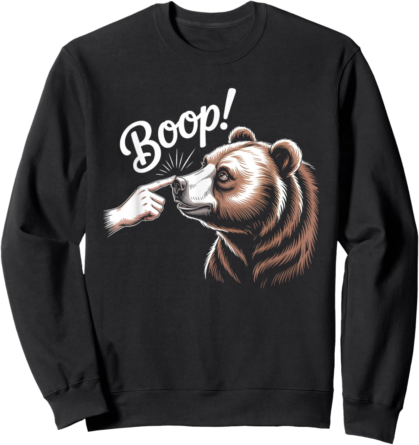 Bear Nose Boop Vintage Sweatshirt - Sweatshirt | Black