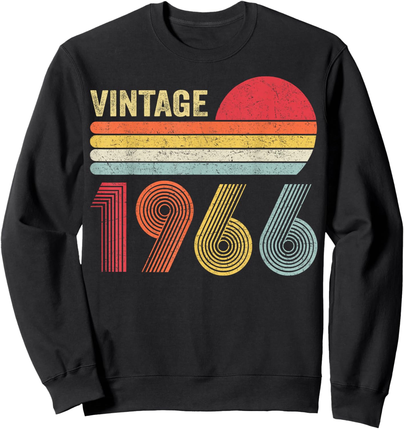 Vintage 1966 60th Birthday Gift Men Women 60 Years Old Sweatshirt - Sweatshirt | Black
