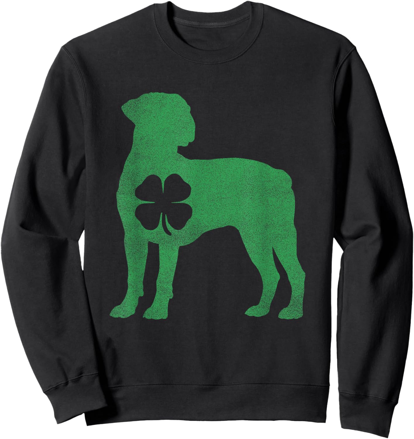 Bullmastiff Dog - Shamrock St. Patrick's Day Saint Paddy's Sweatshirt - Sweatshirt | Black