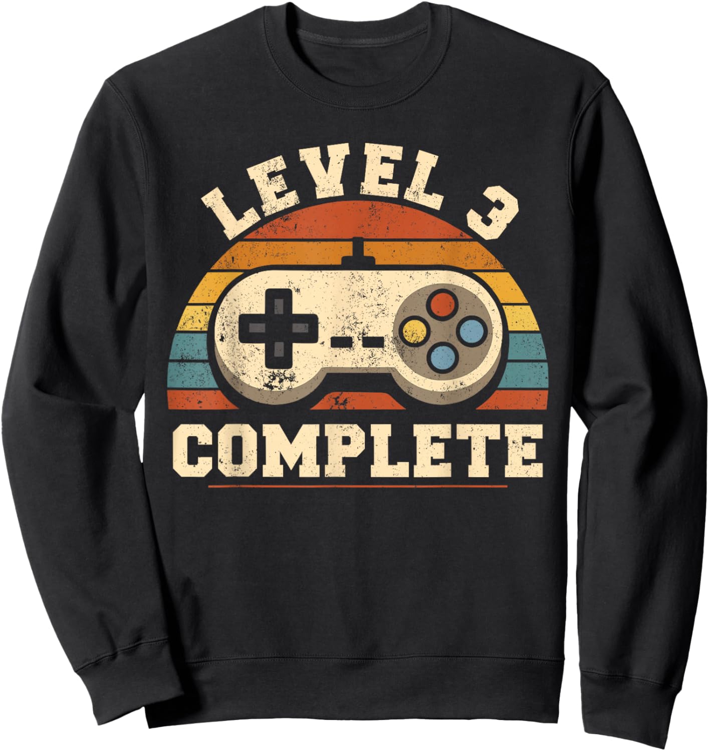 3rd Wedding Anniversary Her Retro Level 3 Complete Sweatshirt - Sweatshirt | Black