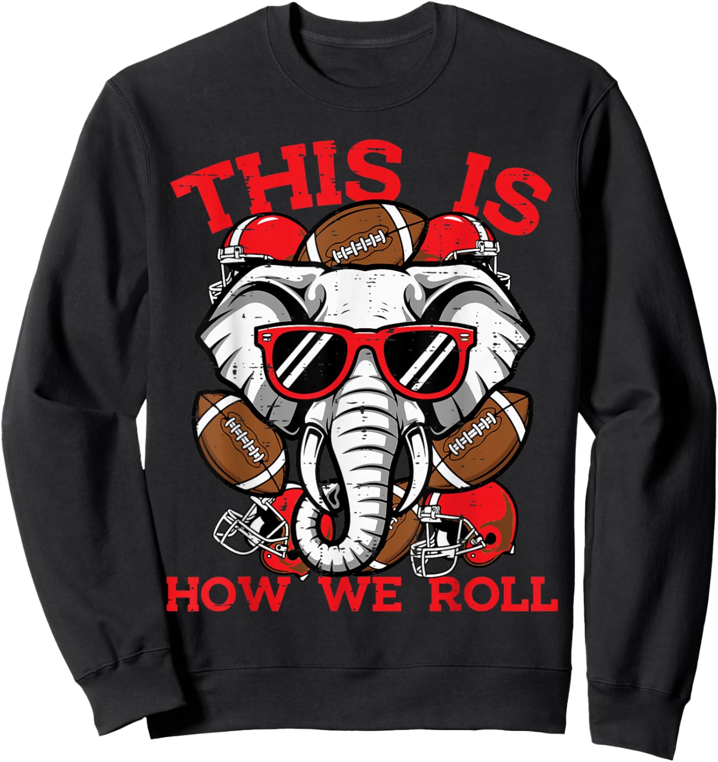 Elephant Roll Women Kids Men Boys Girls Youth Teen Sweatshirt - Sweatshirt | Black
