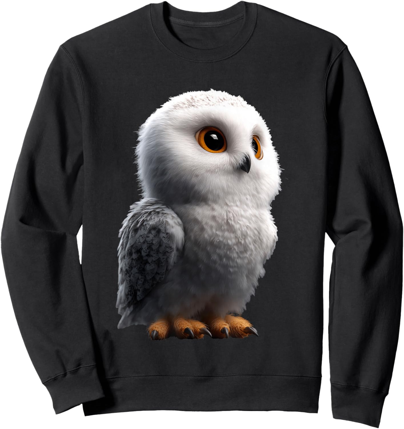 Snowy Owl Barn Eagle Arctic Owl Cute White Polar Owls Sweatshirt - Sweatshirt | Black