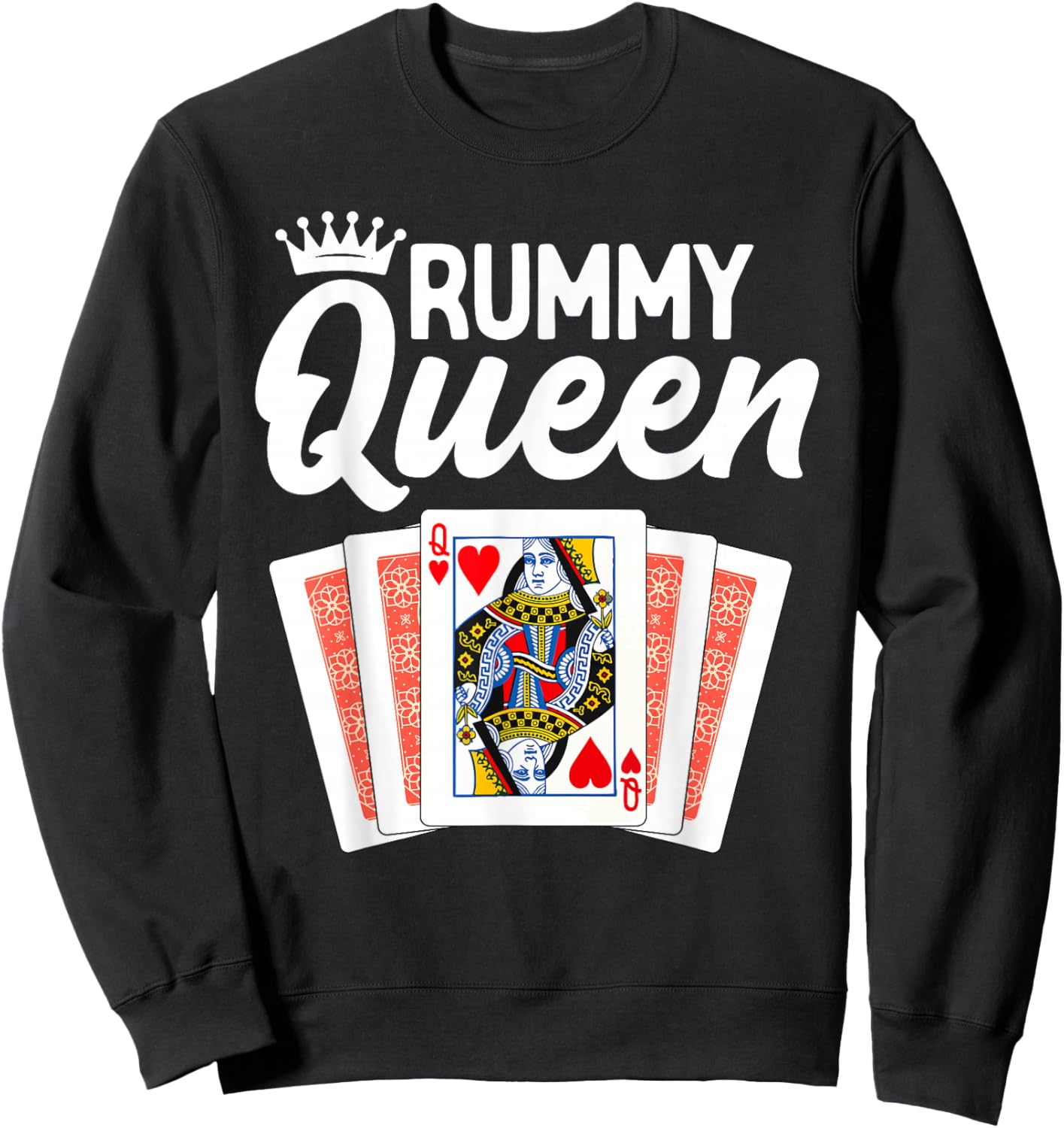Cute Rummy Art Girls Rummy Lover Gin Rummy Player Sweatshirt - Sweatshirt | Black
