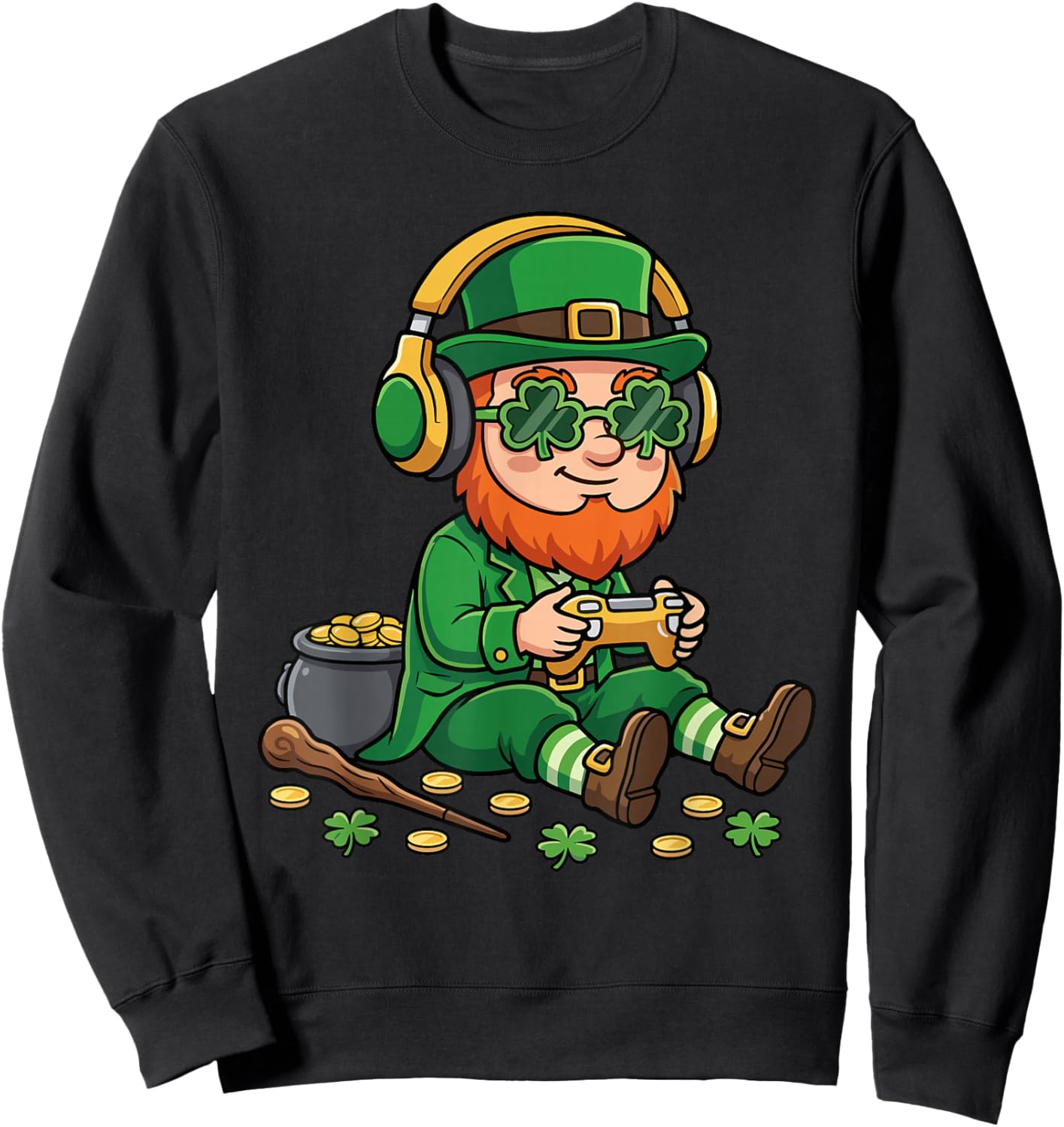 Video Games St. Patrick Gamer Funny St. Patricks Day Sweatshirt - Sweatshirt | Black