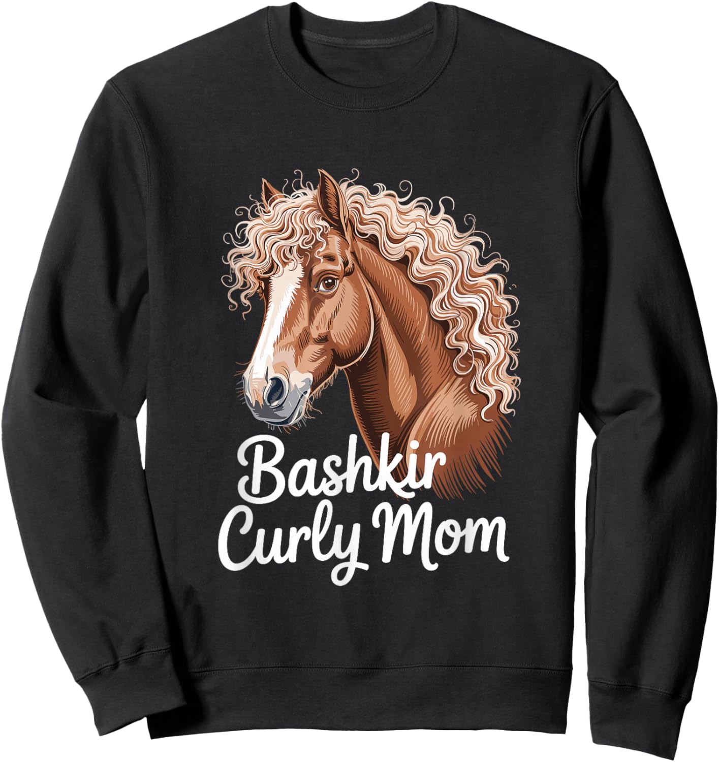 Bashkir Curly Mom Horse Mom Equestrian Sweatshirt - Sweatshirt | Black
