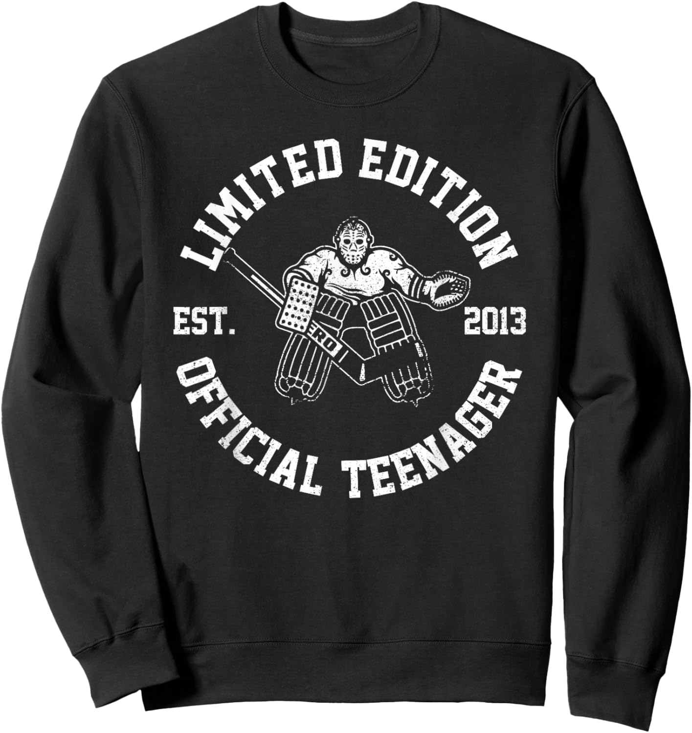 Official Teenager Est 2013 13th Bday Hockey Boys 13 Years Sweatshirt - Sweatshirt | Black
