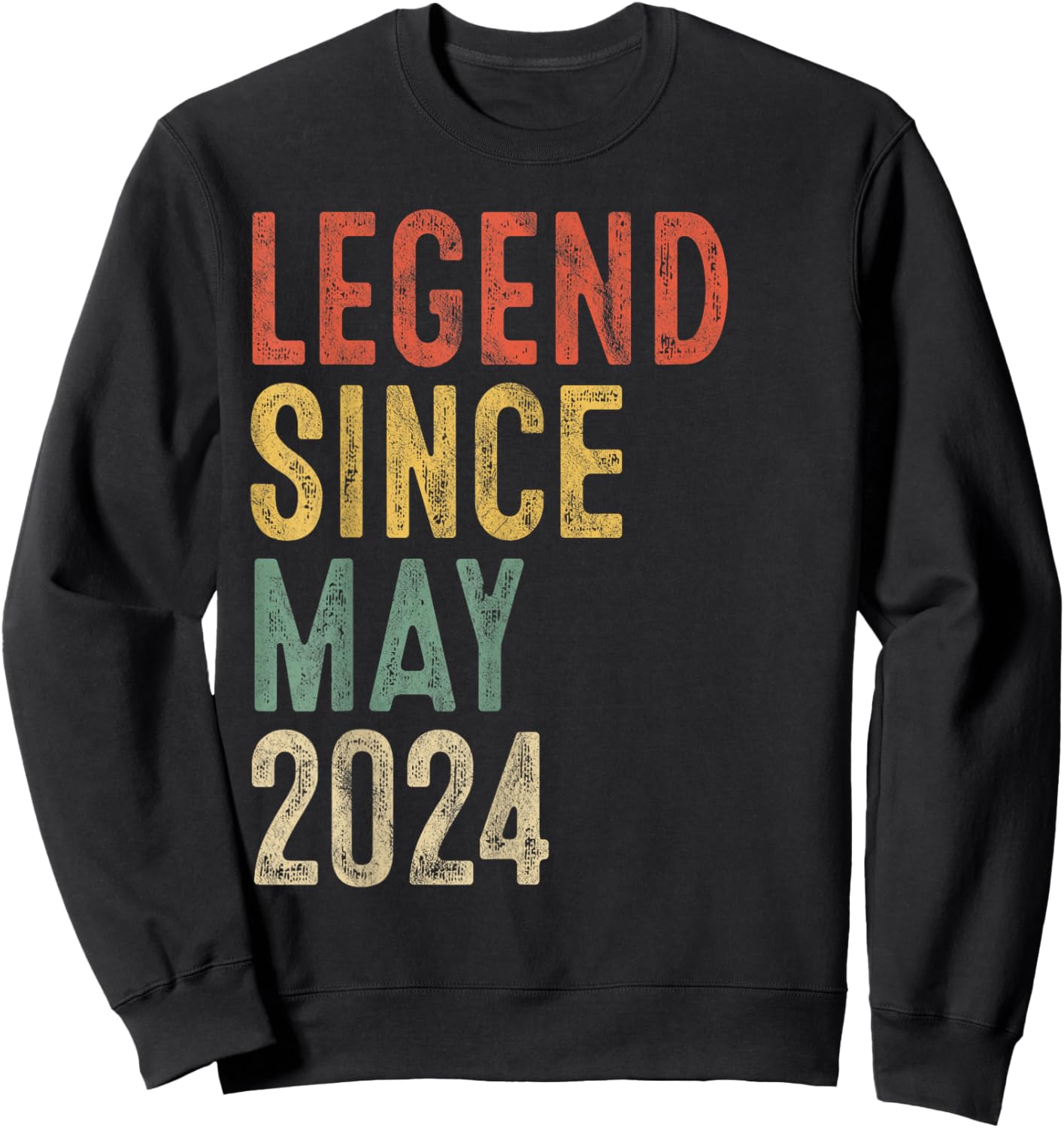 Legend May 2024 2nd Birthday Boy Girl 2 Year Old Sweatshirt - Sweatshirt | Black